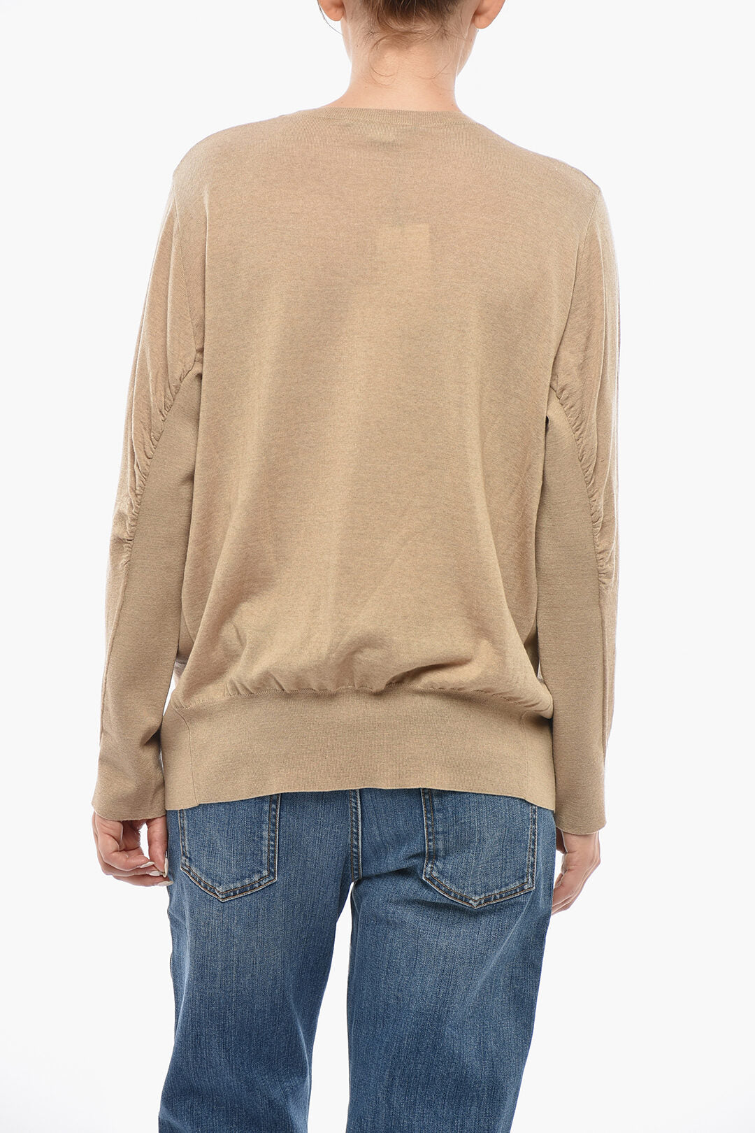 Stella McCartney 0500~Virgin Wool Crewneck Sweater with Asymmetric Hem