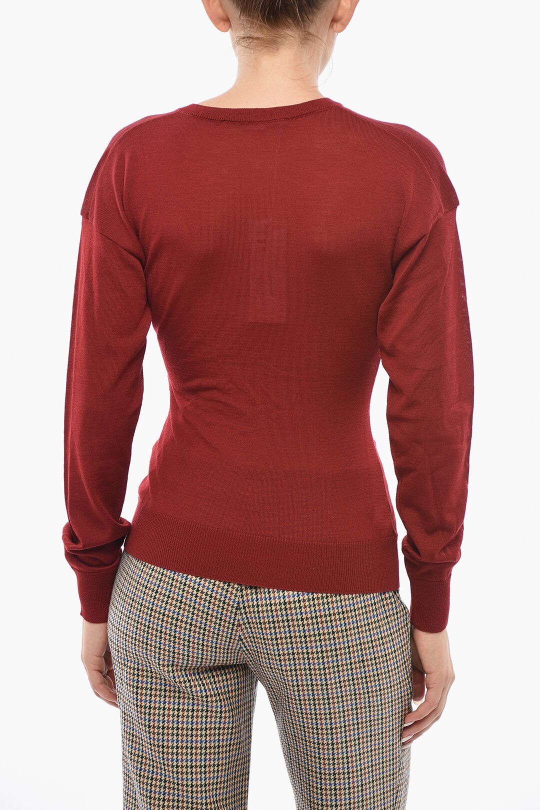 Stella McCartney 0550~Draped Virgin Wool V-Neck Sweater, view 2