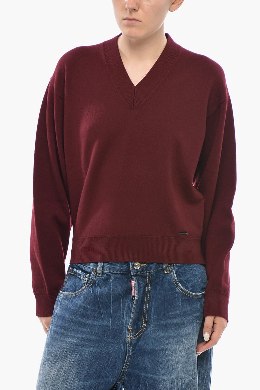 Dsquared2 0550~Virgin Wool V-Neck Sweater