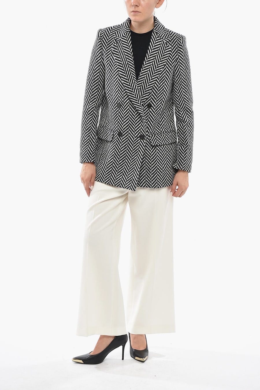 Stella McCartney 0550~Wool Coat MILLY With Herringbone Pattern, view 4