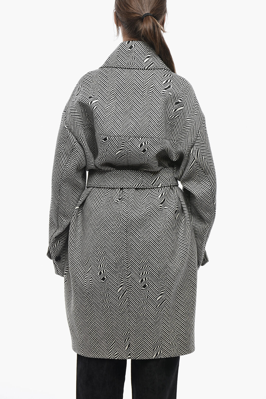 Stella McCartney 0550~Wool Herringbone Coat With Belt, view 2