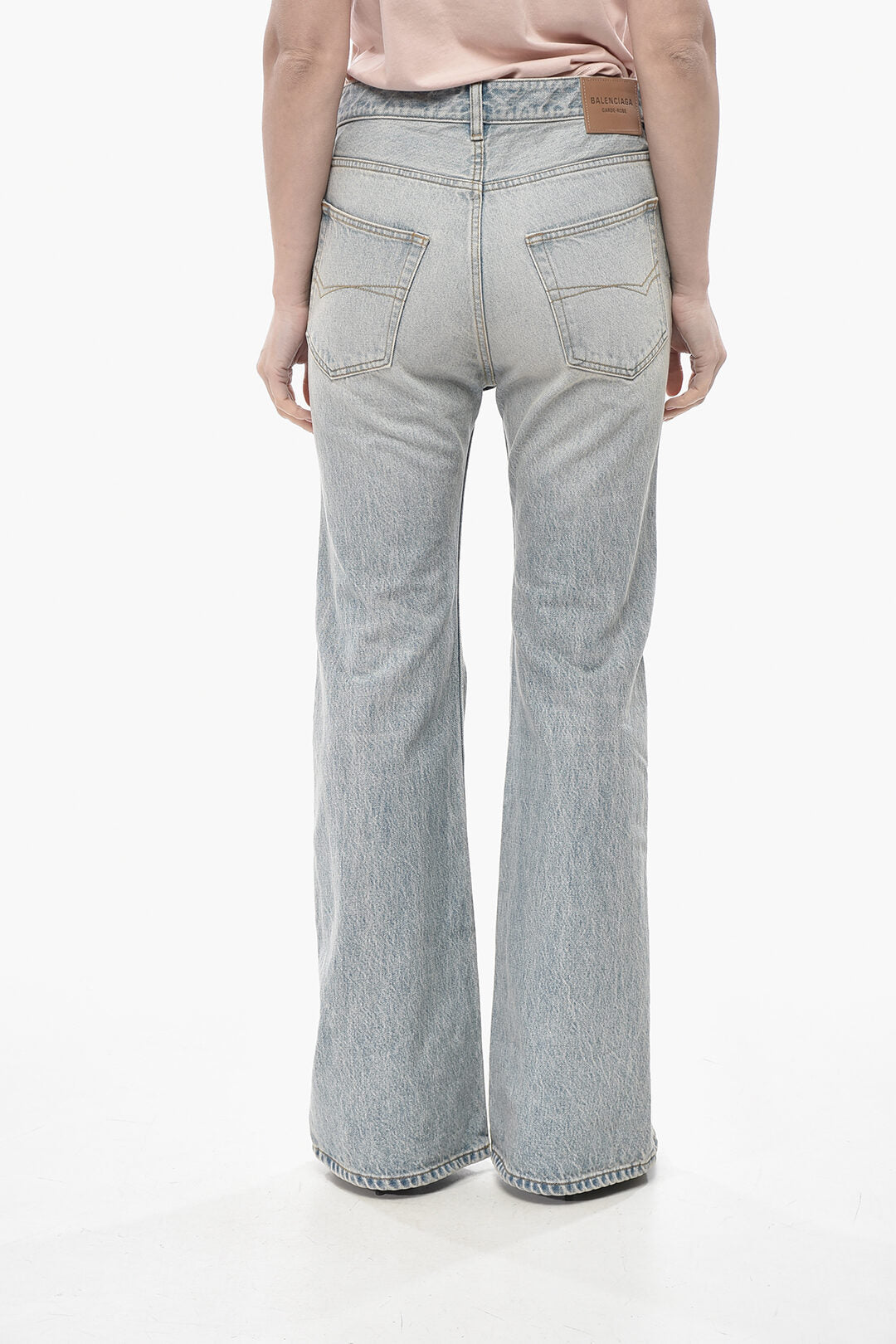 Balenciaga 0750~Light-Wash Denim Bootcut Jeans 28cm