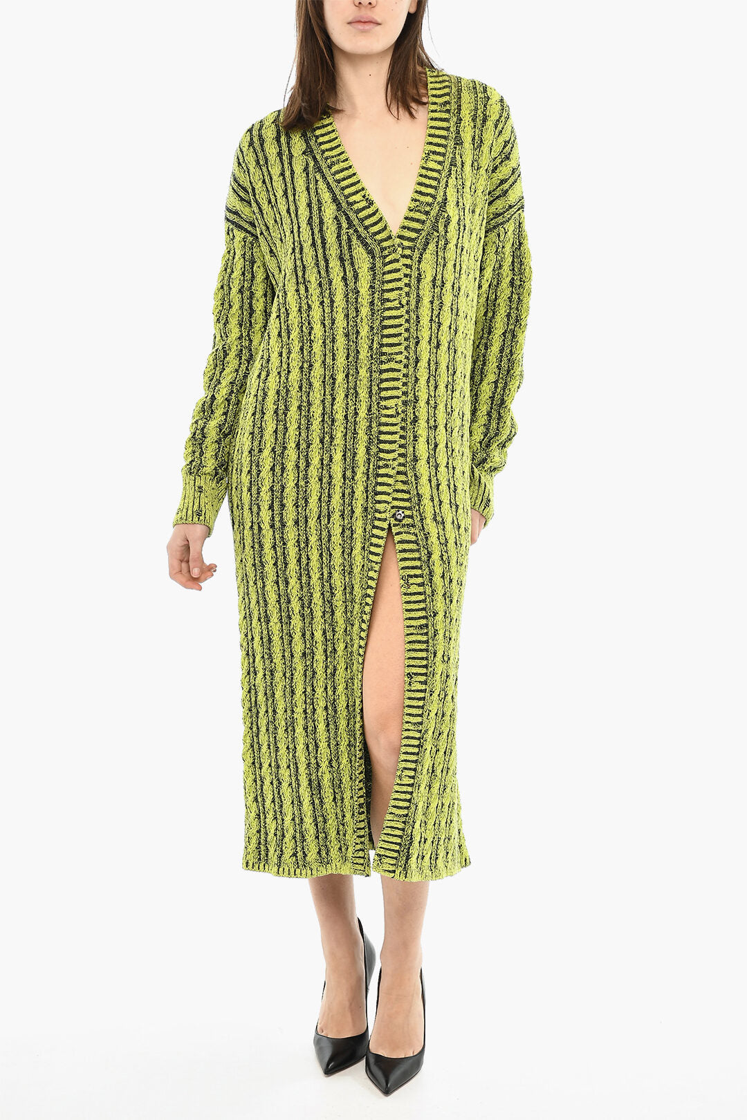Diesel 0850~Maxi Dress M-PANAGIA With Crochet Cardigan And V-Neck