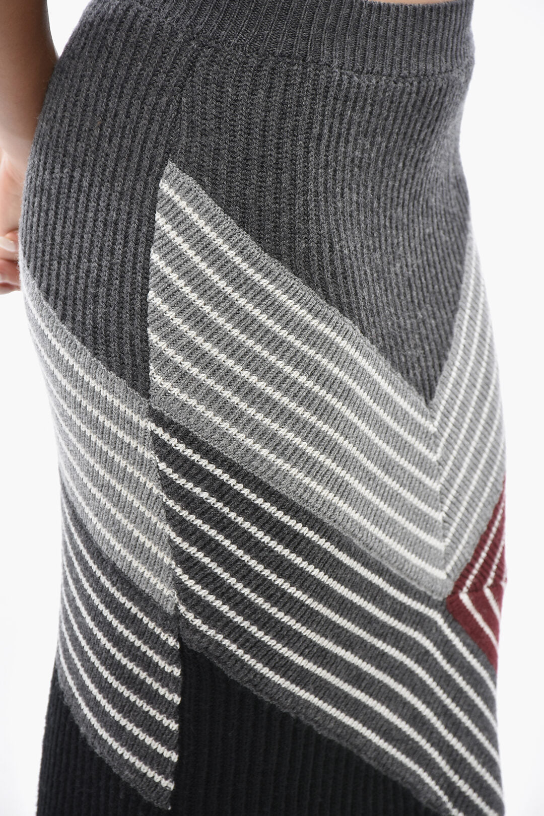 Stella McCartney 1250~FRANK STELLA Ribbed Knit Pencil Skirt, view 2