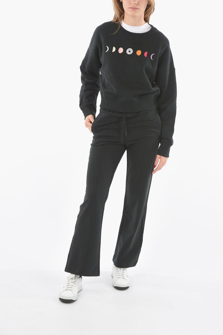 Converse 1500~ALL STAR CHUCK TAYLOR Crewneck Sweatshirt with Front Embroidery, view 3