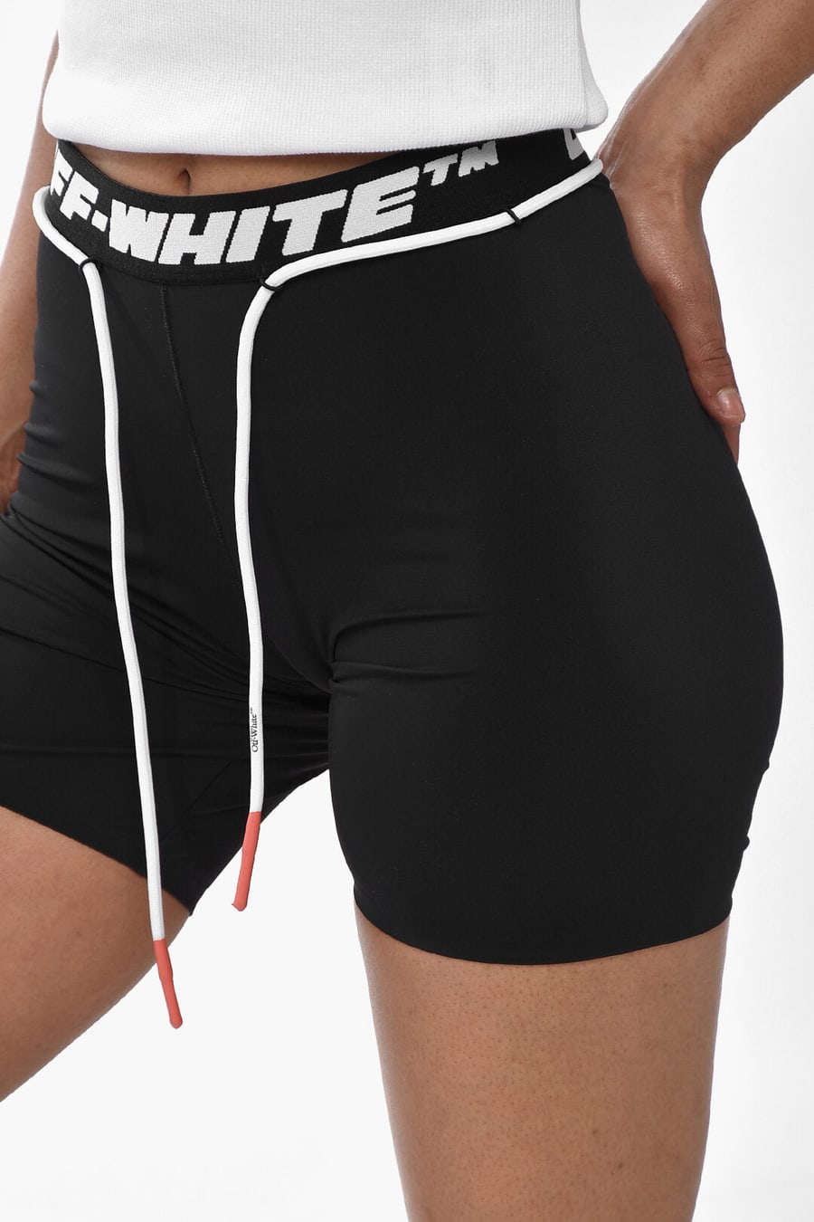 Off-White 1500~ATHLEISURE Technical Fabric Drawstring Shorts, view 3