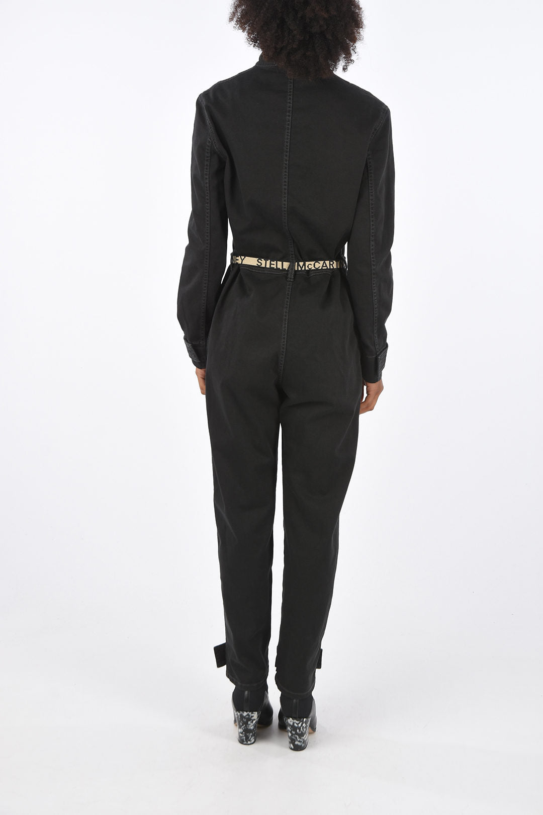 Stella McCartney 1500~Denim Jumpsuit with 4 Pockets and Logo Belt, view 2