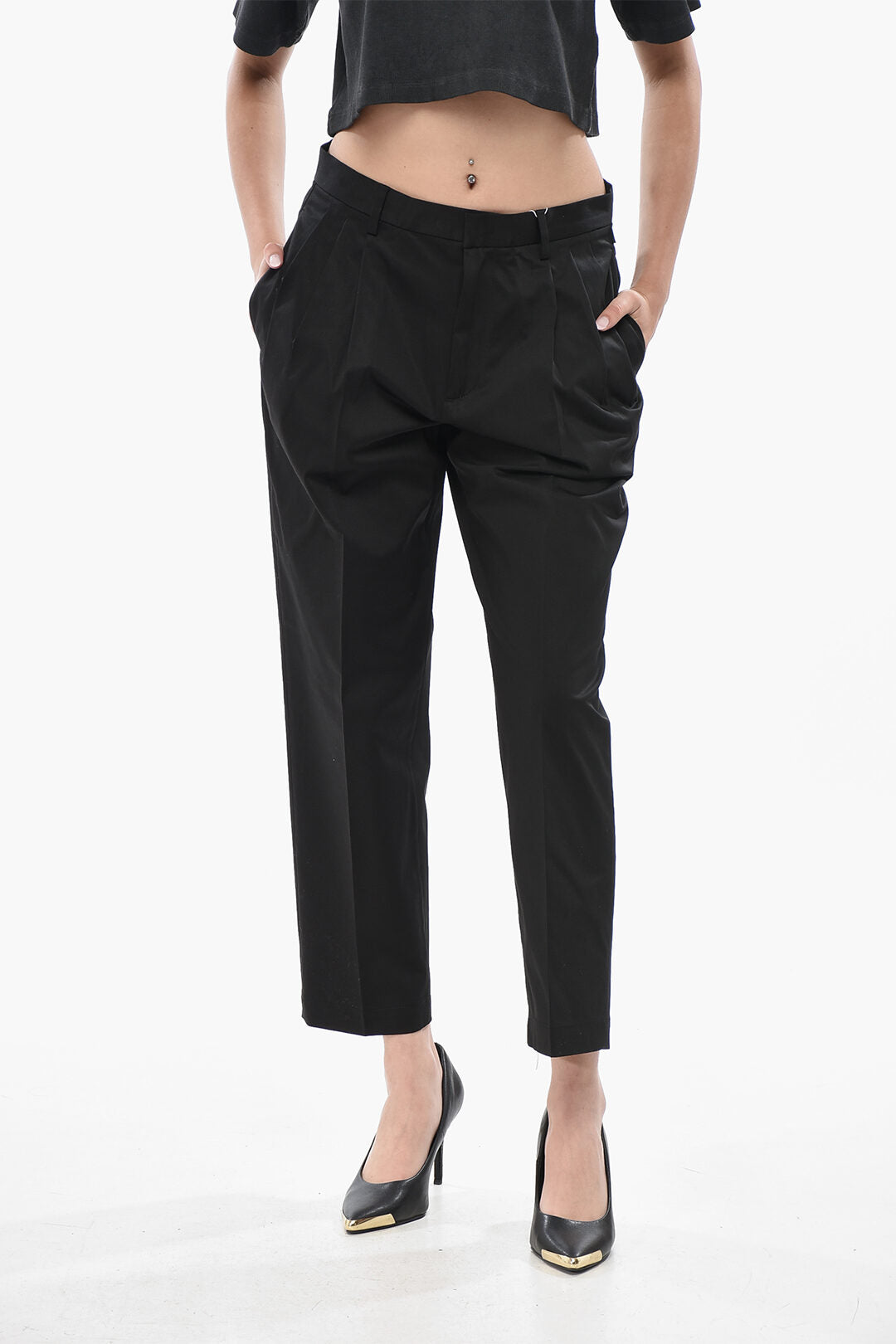 Woolrich 1500~Regular-Waist Stretch-Cotton Double-Pleat Trousers