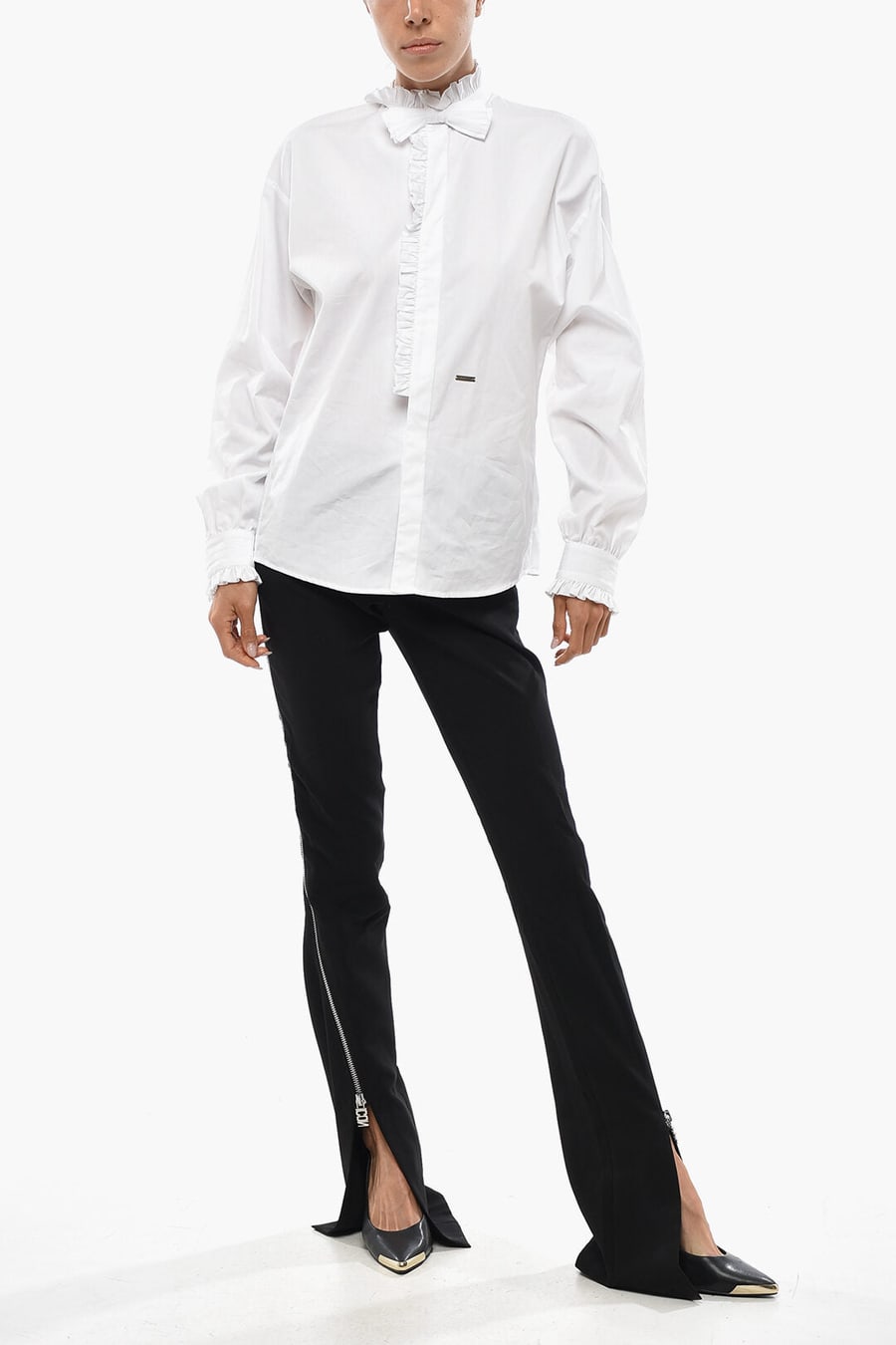 Dsquared2 1500~Solid Trousers With Maxi Side Zips