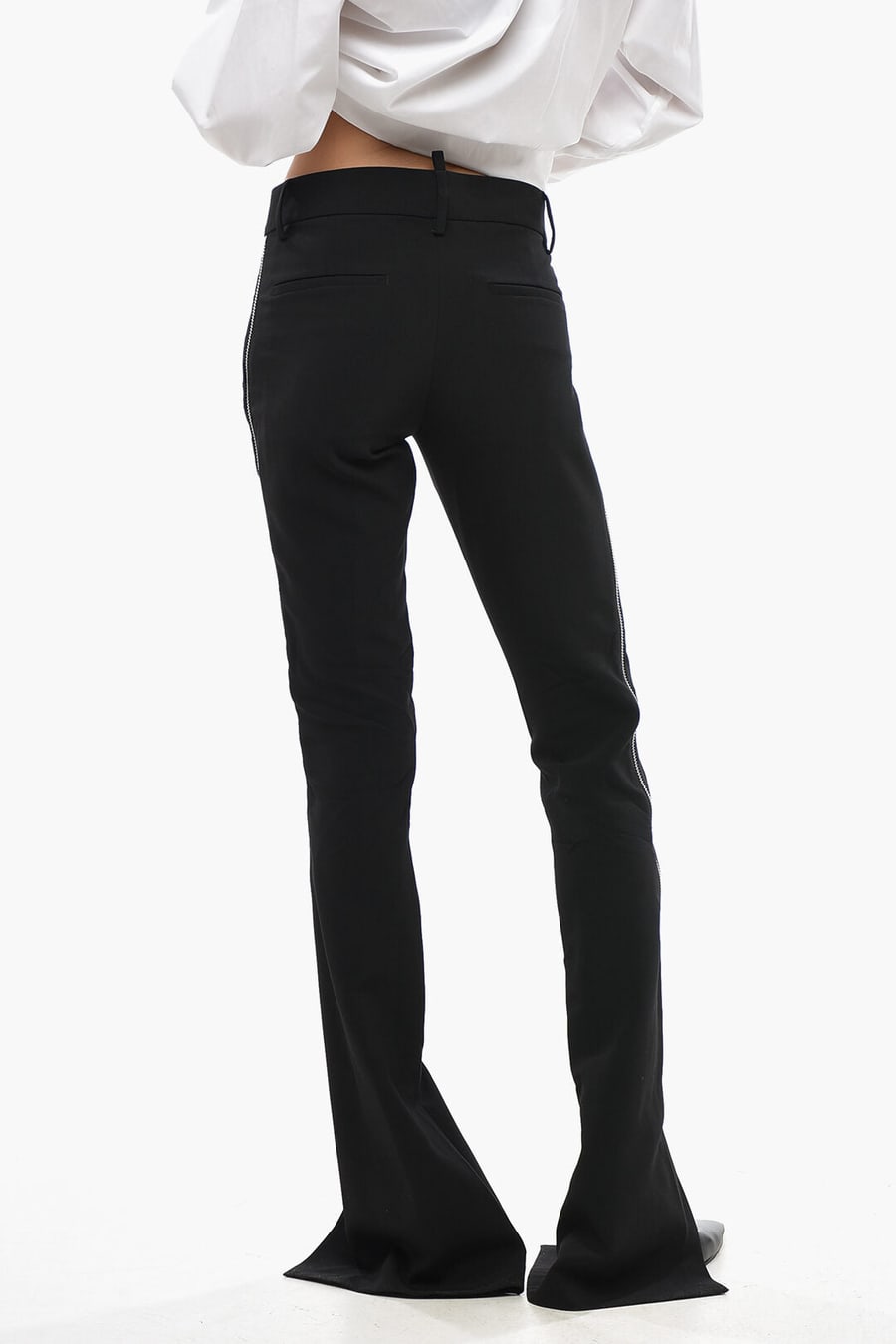 Dsquared2 1500~Solid Trousers With Maxi Side Zips, view 5