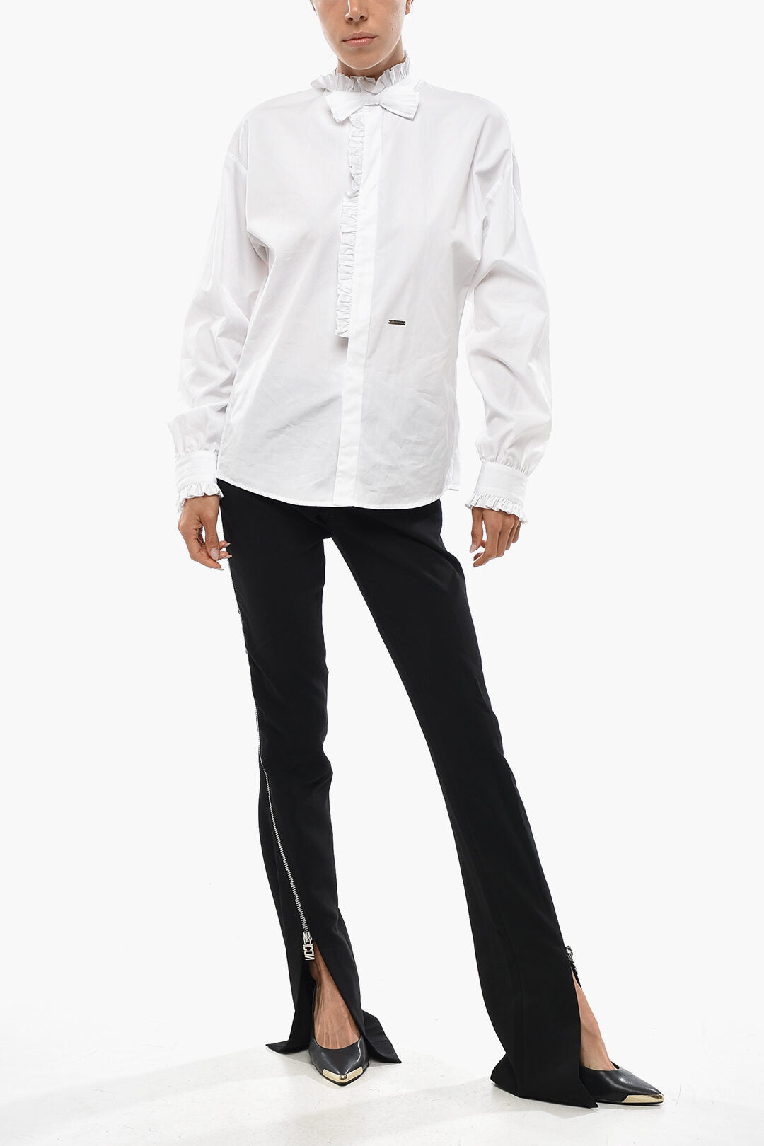 Dsquared2 1500~Solid Trousers With Maxi Side Zips