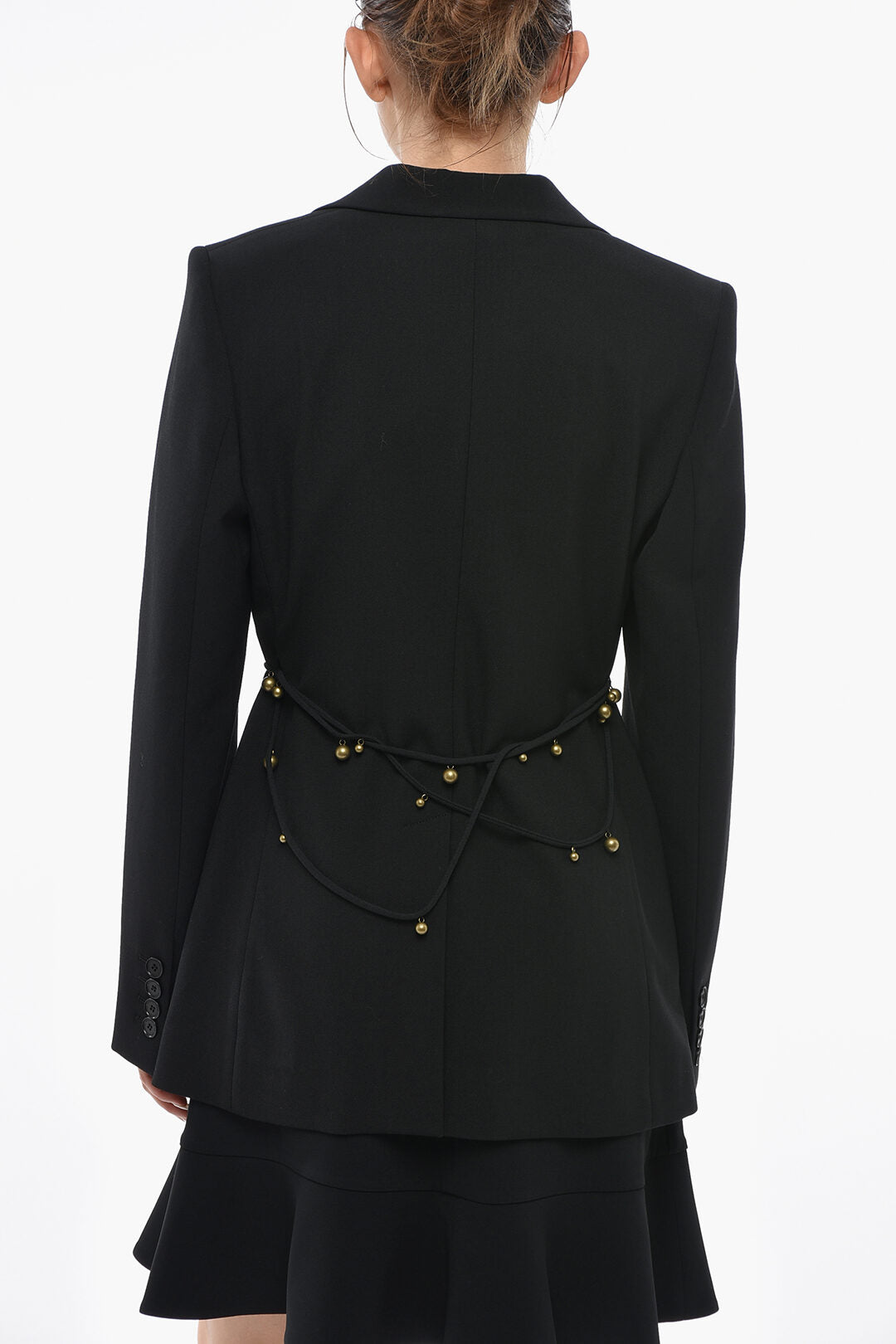 Stella McCartney 1500~Solid-Color Twill Jacket With Lace-up Detail Embellished With Gold Accents