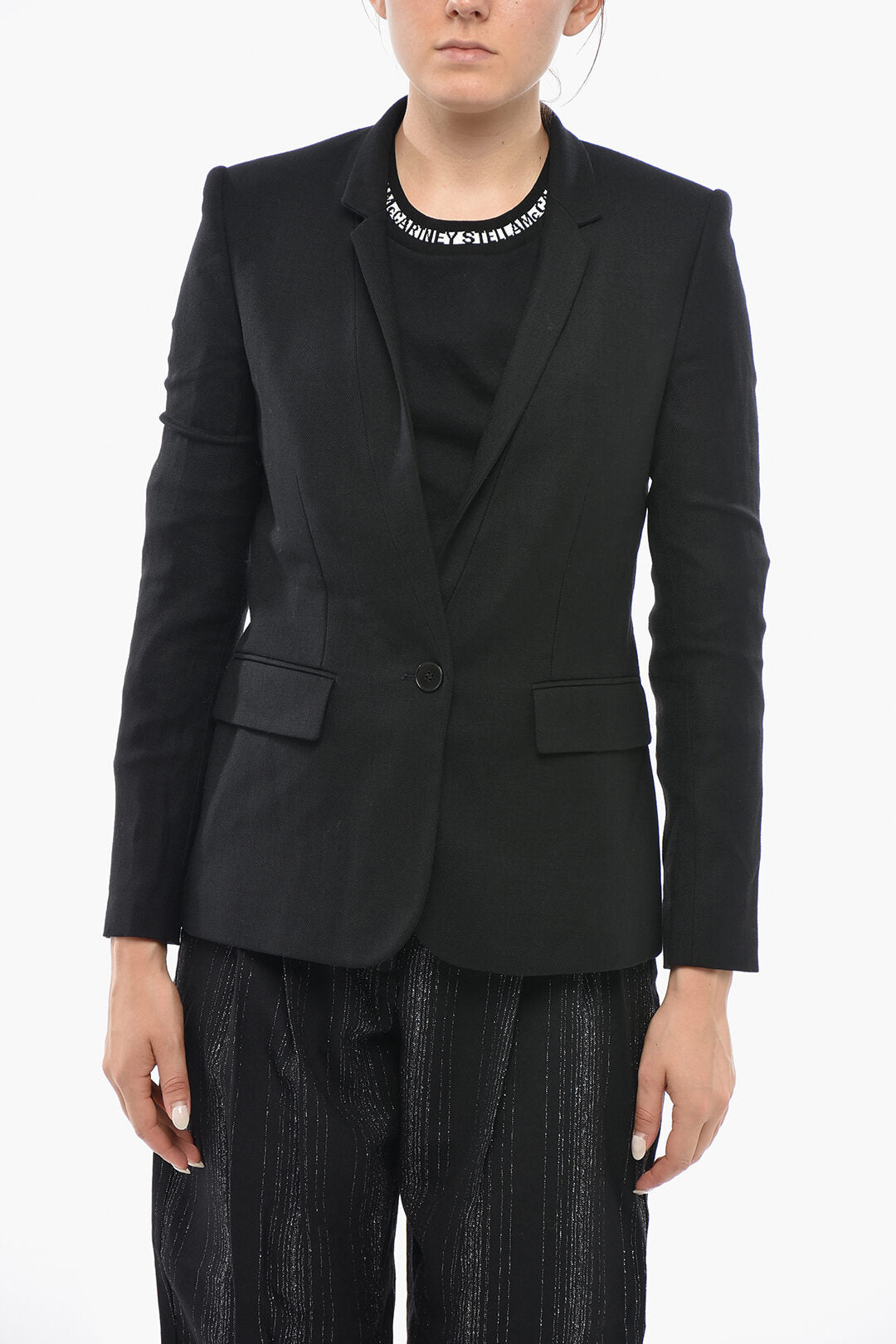 Stella McCartney 1500~Wool Blazer With Flap Pockets And Classic Lapel