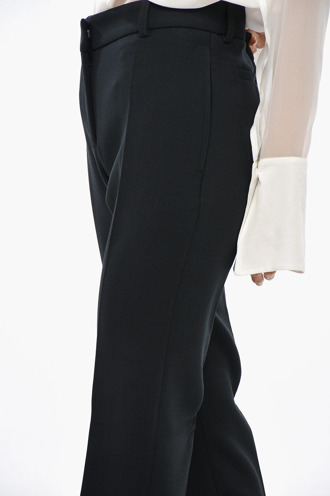 Toteme 1500~Wool Blend Slim Fit Pants with Concealed Closure