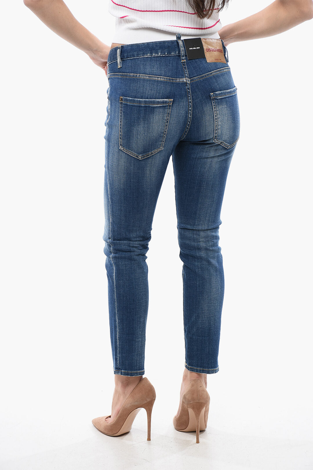 Dsquared2 2405~Cool Girl Fit Jeans with Mid Wash 15cm, view 2