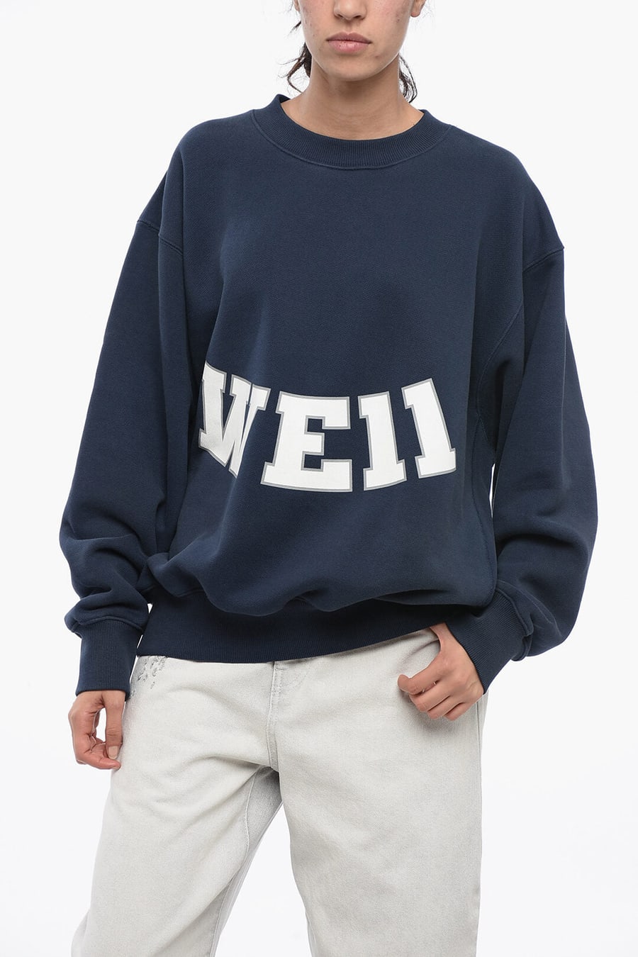 We11done 2405~Crewneck Sweatshirt UNISEX OLD SCHOOL Cotton Oversized, view 2