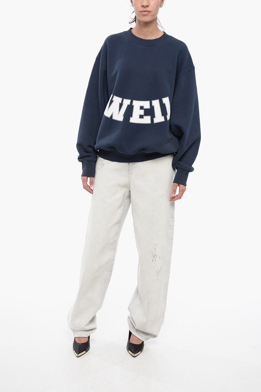 We11done 2405~Crewneck Sweatshirt UNISEX OLD SCHOOL Cotton Oversized, view 5