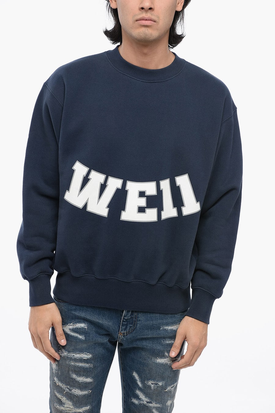 We11done 2405~Crewneck Sweatshirt UNISEX OLD SCHOOL Cotton Oversized, view 6
