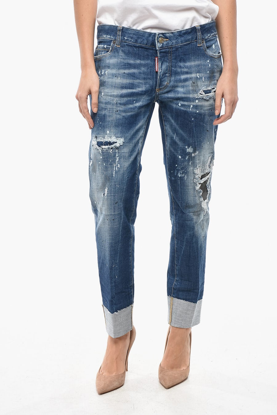 Dsquared2 2405~Cropped-Fit Jeans JENNIFER Vintage-Effect 16cm