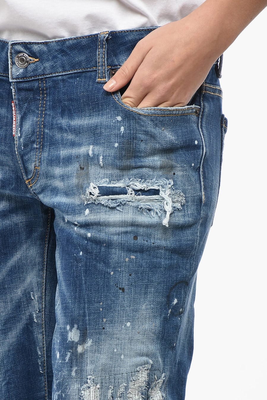 Dsquared2 2405~Cropped-Fit Jeans JENNIFER Vintage-Effect 16cm, view 2