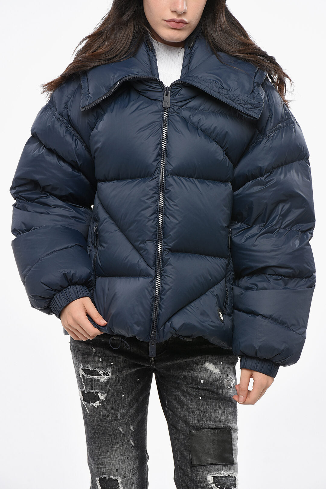 Bacon 2405~Down Jacket DOUBLE B with Hood and Front Zip