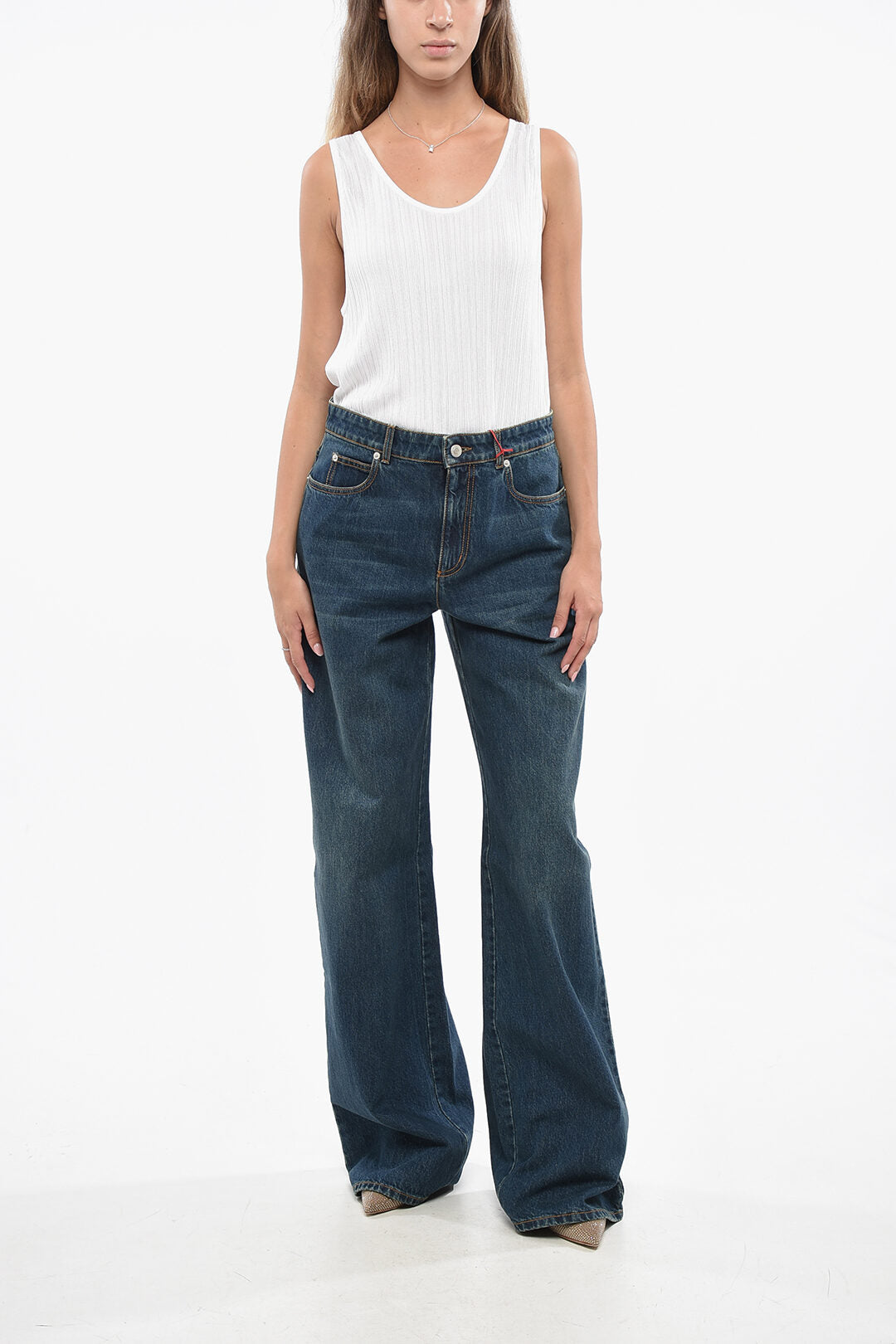 Alexander McQueen 2405~High-Waist Wide-Leg Jeans
