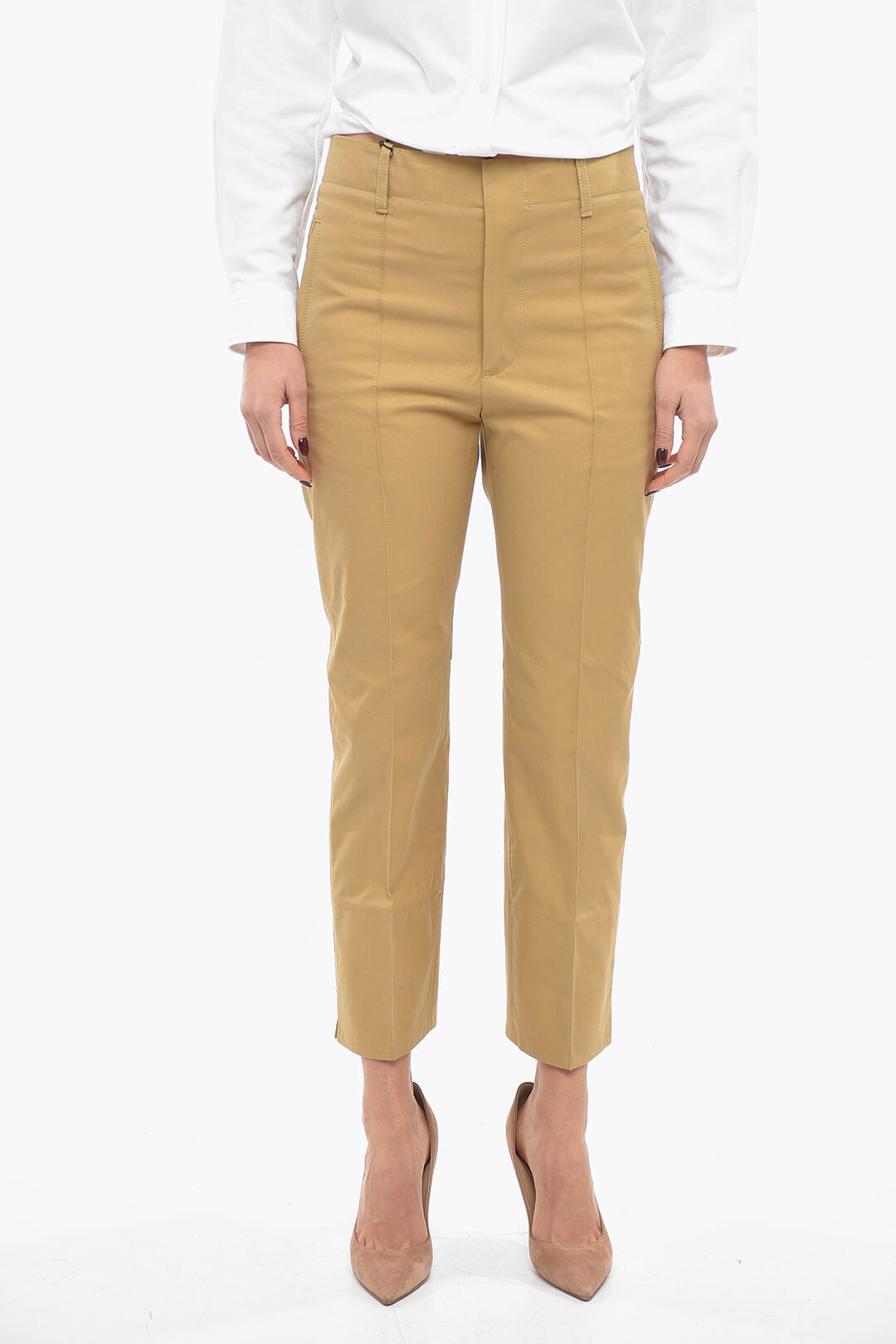 Bottega Veneta 2405~One-Pleat Cotton Tapered Trousers