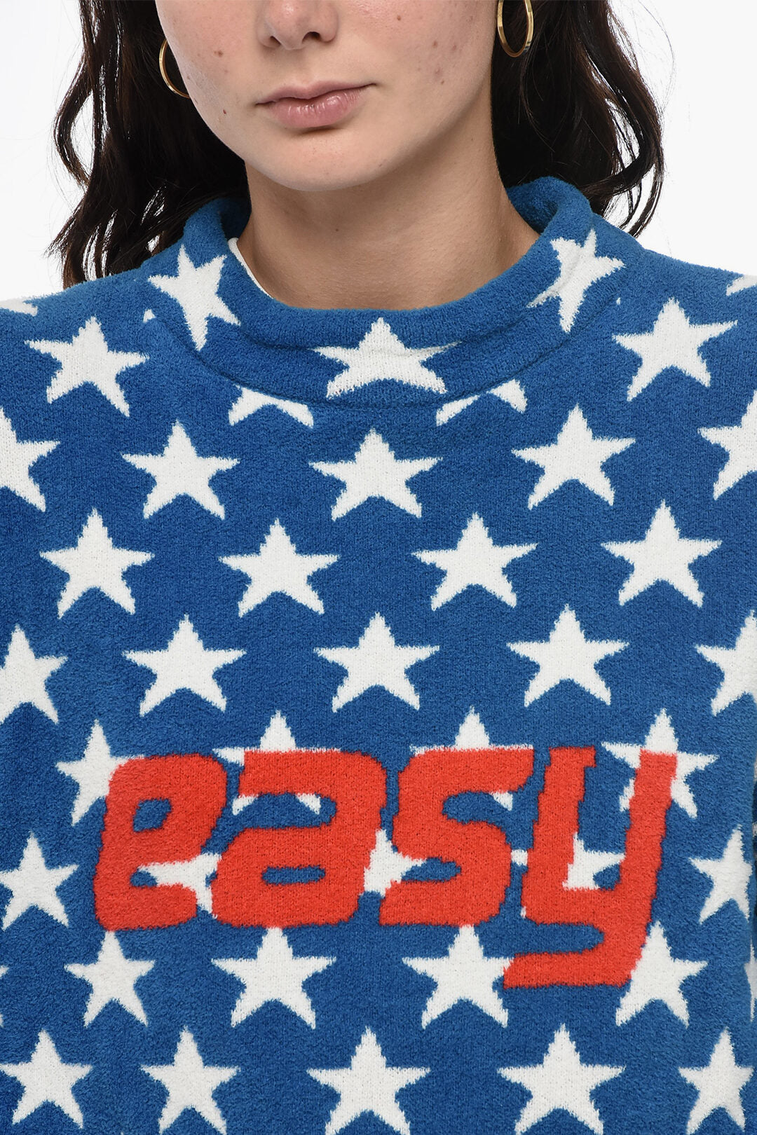 Erl 2405~Terry-Cotton Crewneck UNISEX with All-Over Stars