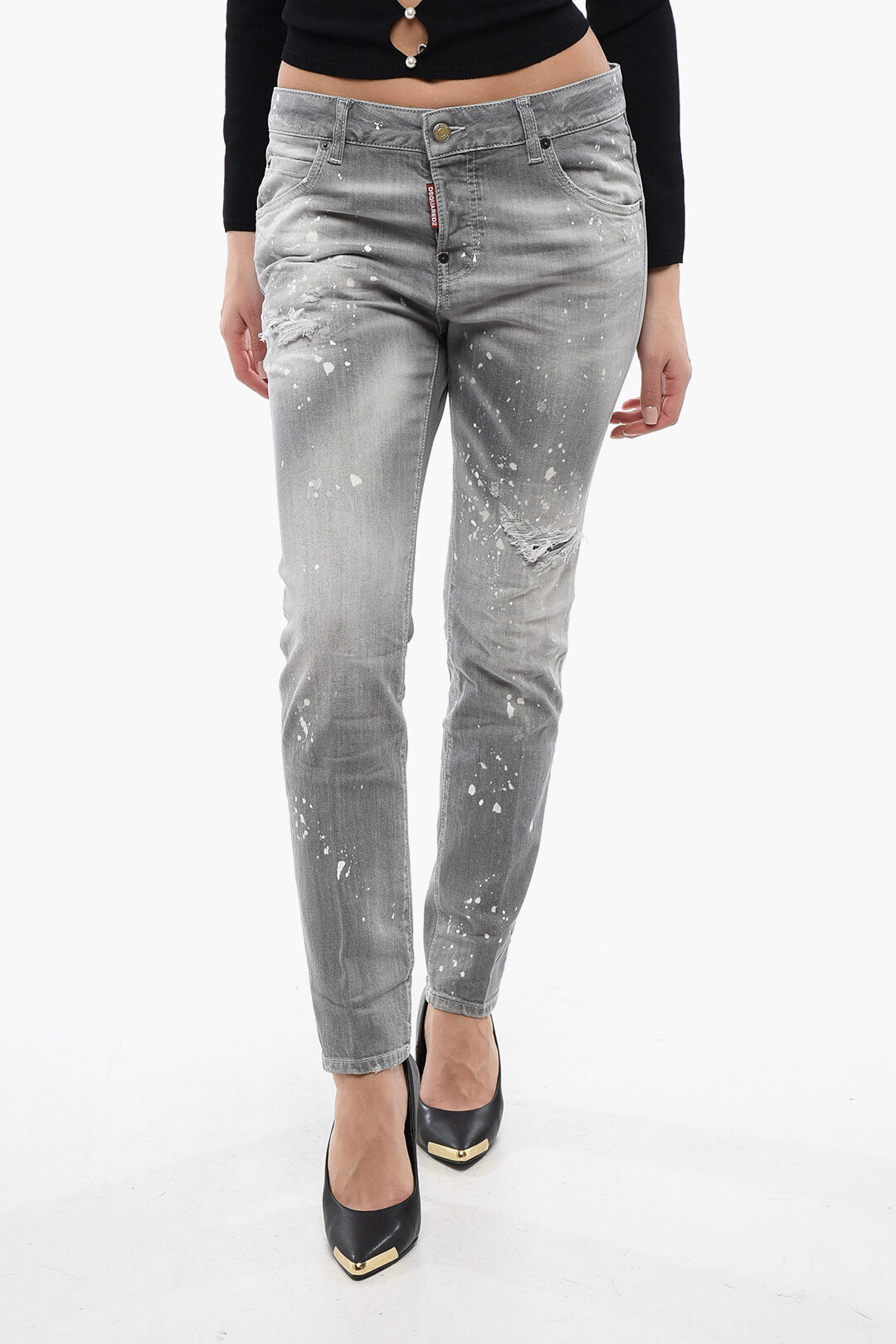 Dsquared2 2470~Denim Cool Girl Fit Jeans Distressed 16cm