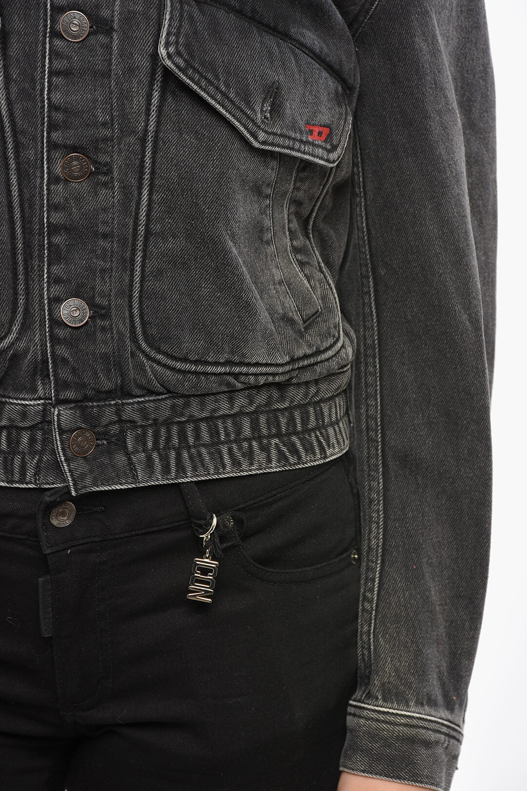 Diesel 2470~Denim Jacket DE-TRACY with Logo Buttons, view 2