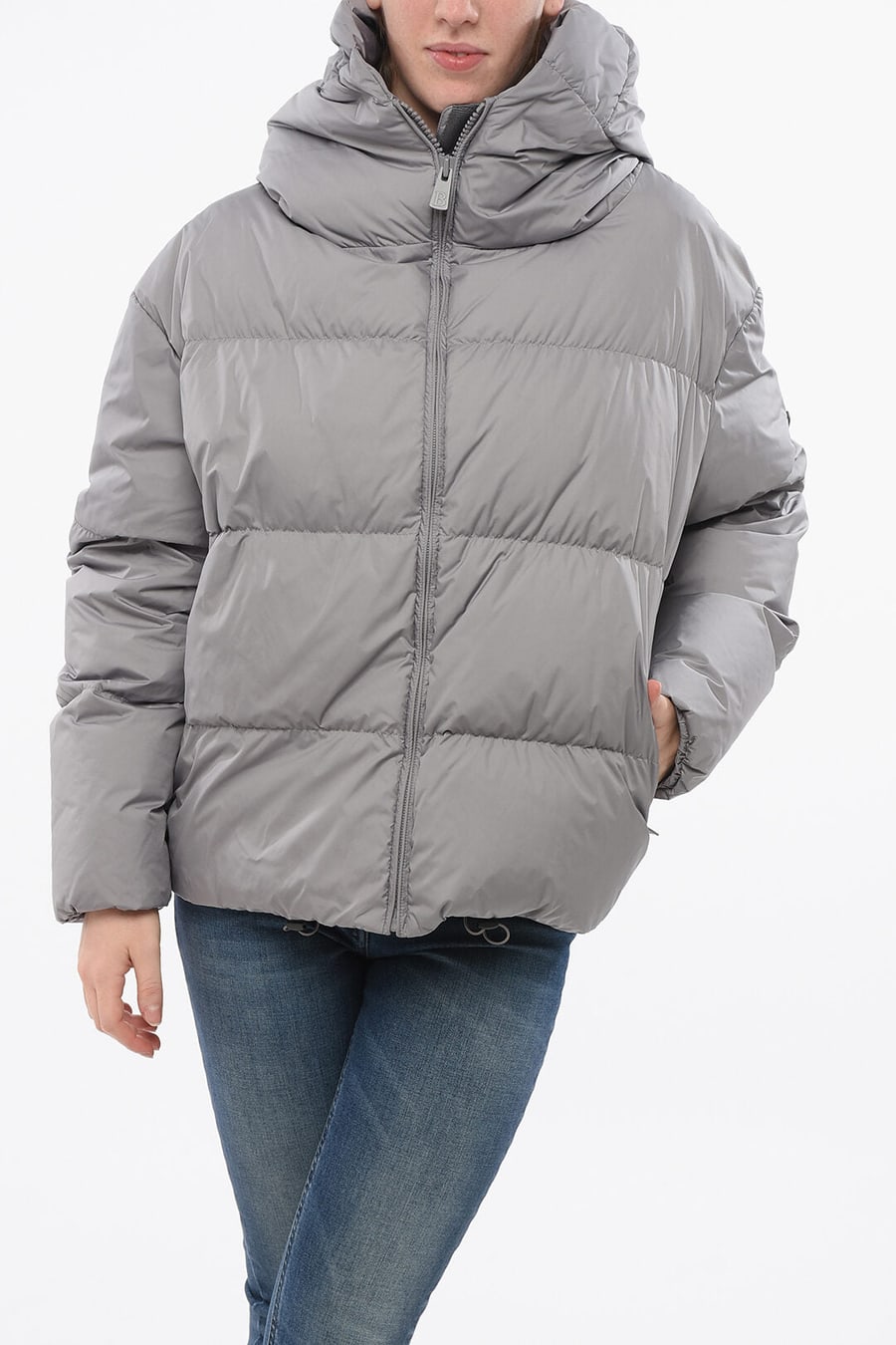 Bacon 2470~Down Jacket CLOUD with Hood and Front Zip