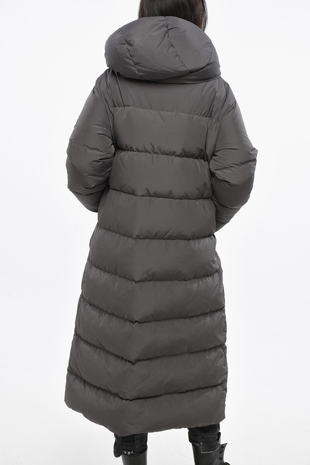 Bacon 2470~Long Down Jacket CLOUD GIANT in Solid Color with Hood, view 2