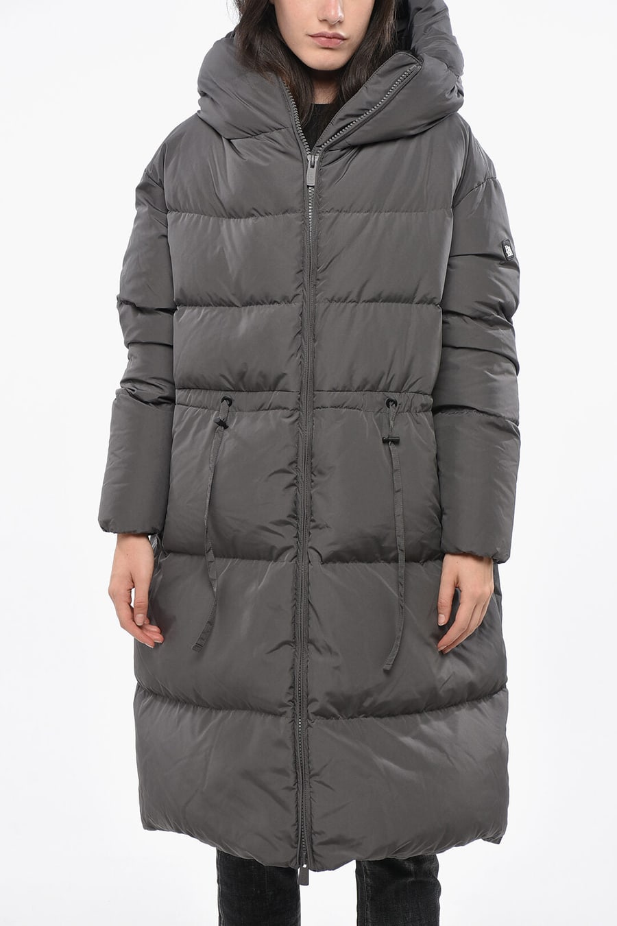 Bacon 2470~Long Down Jacket CLOUD105 with Hood and Adjustable Drawstrings
