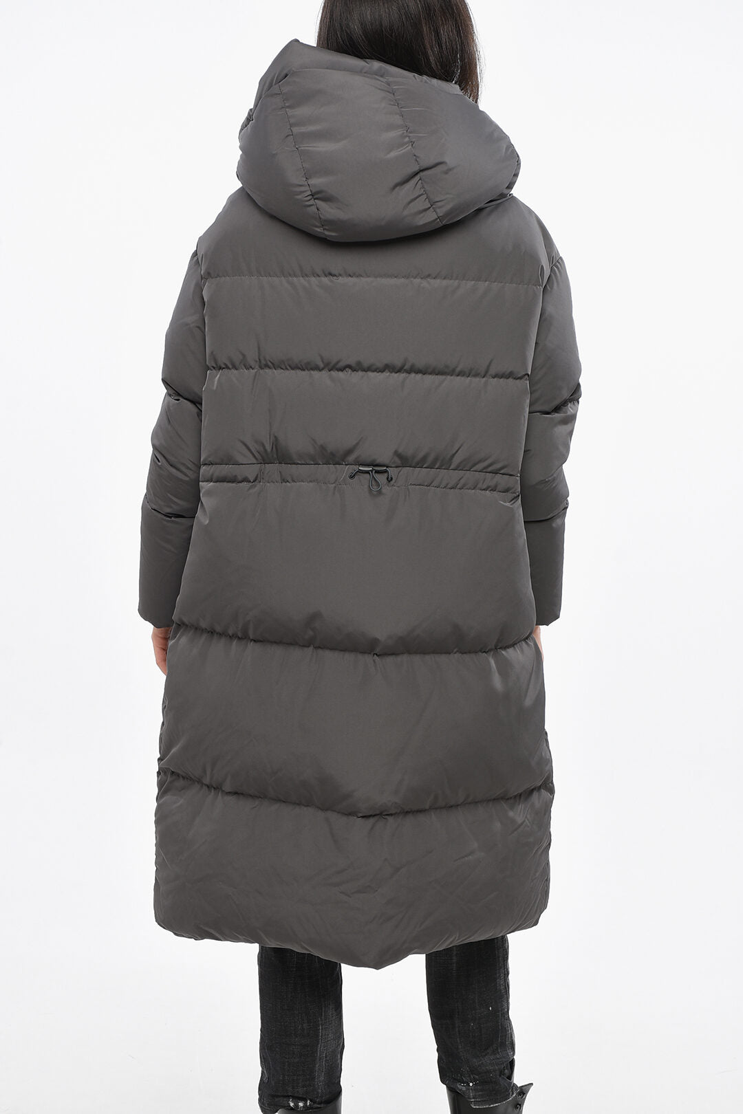 Bacon 2470~Long Down Jacket CLOUD105 with Hood and Adjustable Drawstrings, view 2