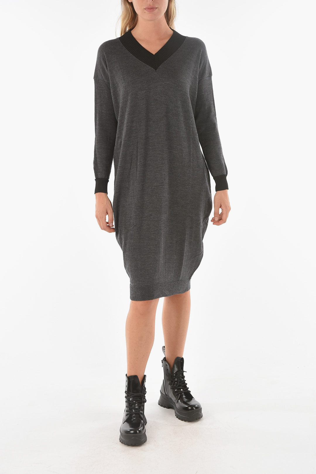 Ixos 2470~Midi Knit Dress SWAPS with V-Neck