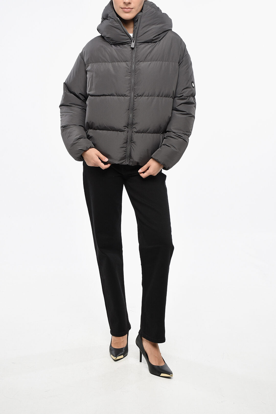 Bacon 2470~Quilted Down Jacket CLOUD with Front Zip, view 2