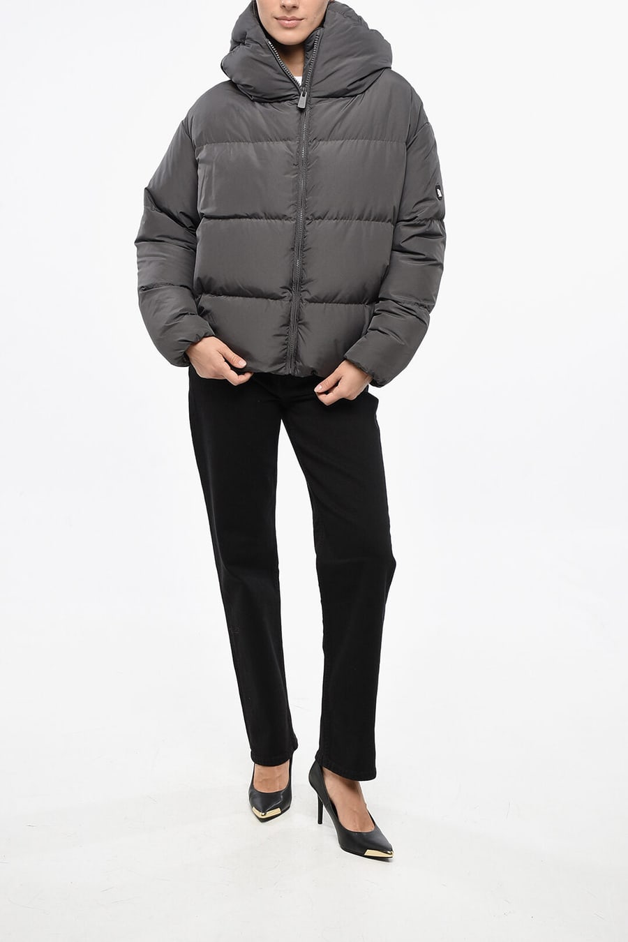 Bacon 2470~Quilted Down Jacket CLOUD with Front Zip, view 2