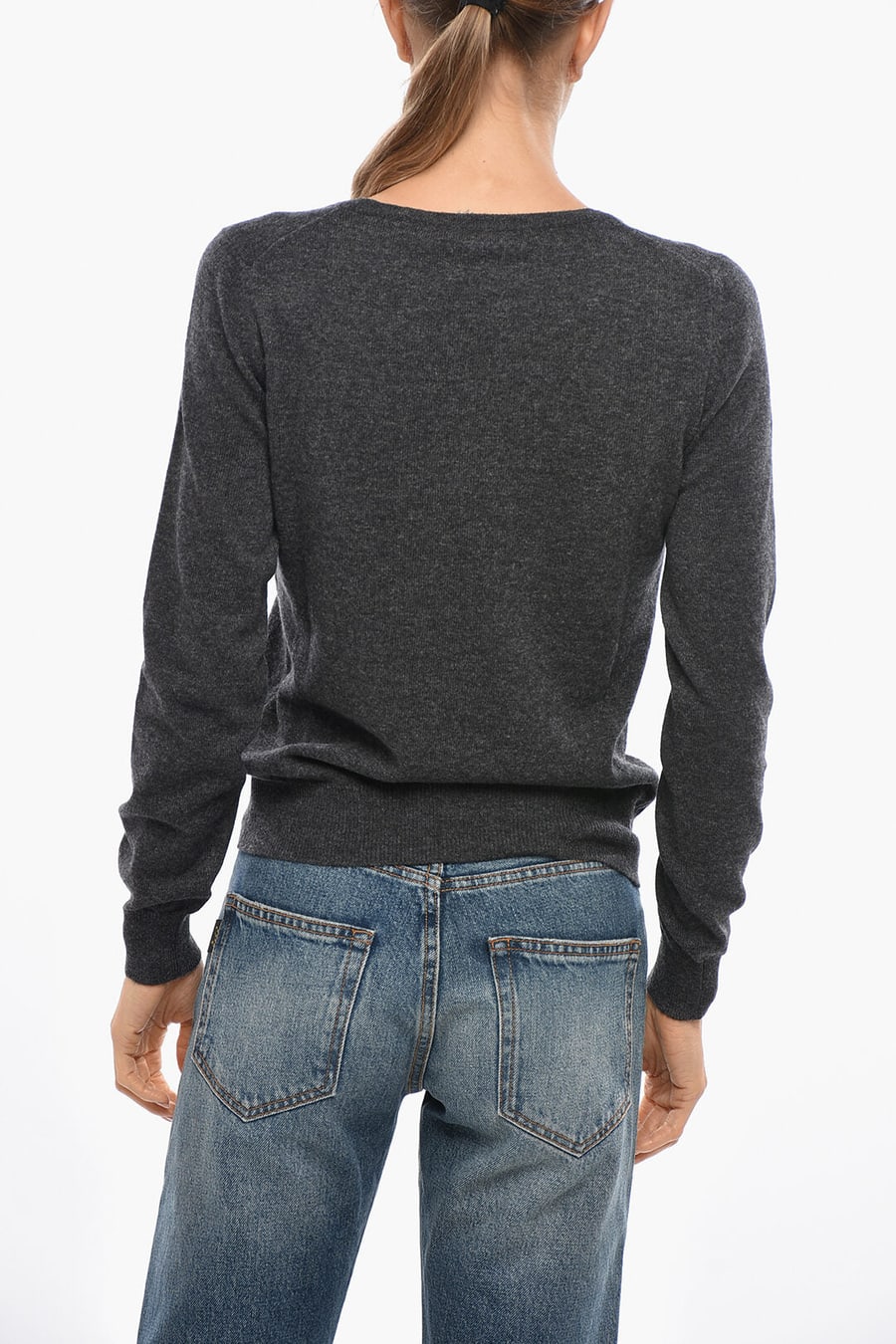 Malo 2470~Virgin Wool and Cashmere Crewneck Sweater, view 3