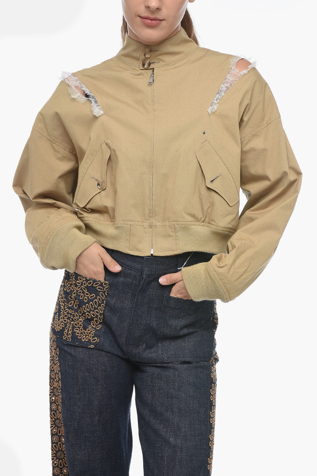 Undercover 2500~Cotton Bomber Bare Back with Cut-out Details