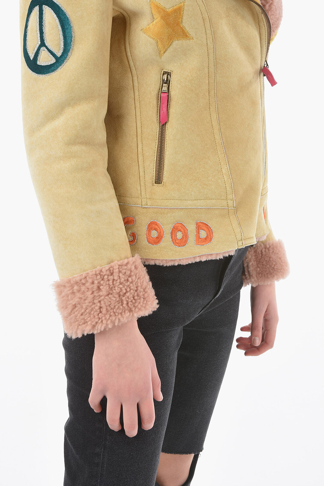History Repeats 2500~Embroidered Shearling Jacket, view 2