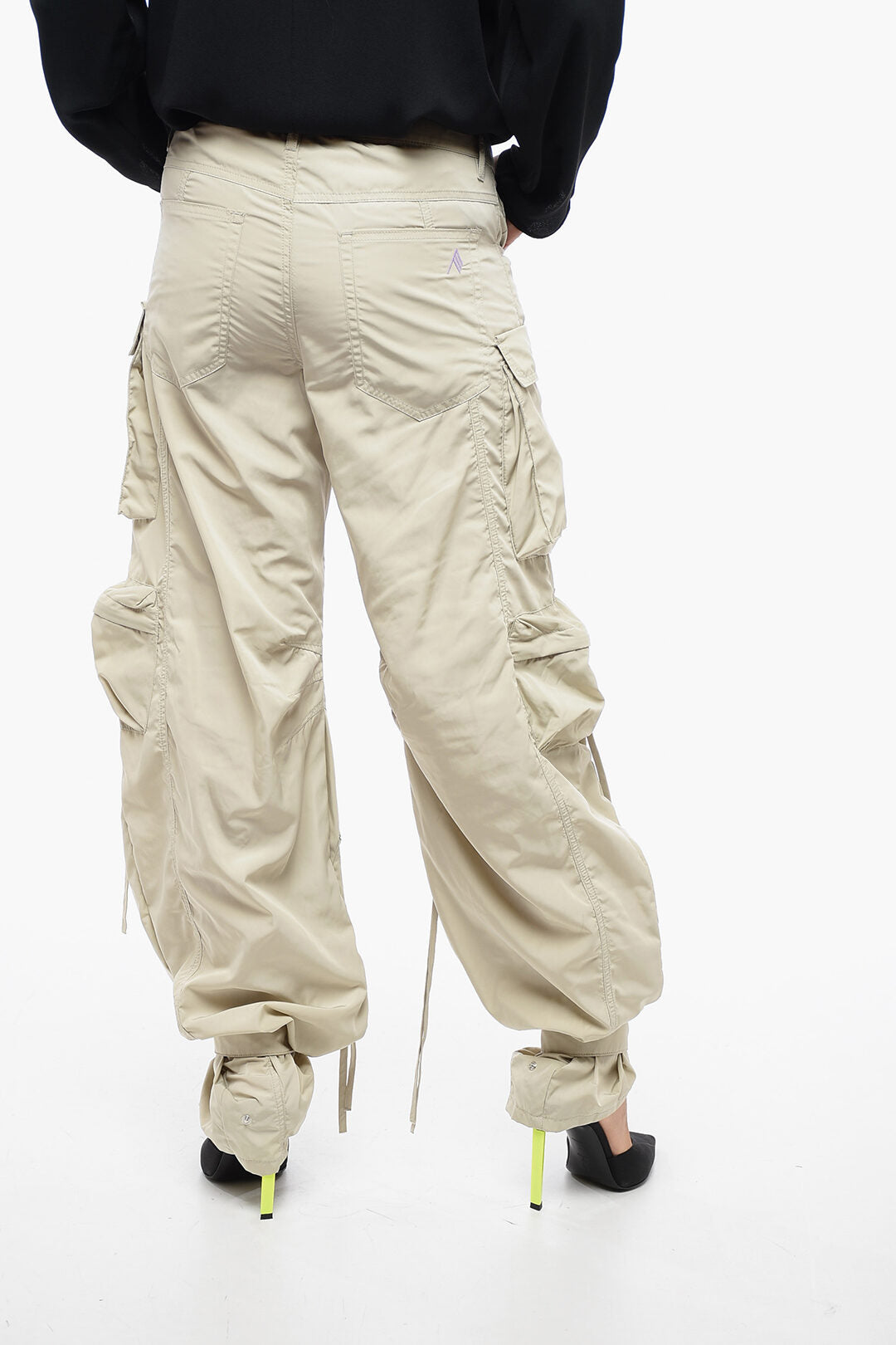 The Attico 2500~Multipockets Parachute Pants with Hem Detail