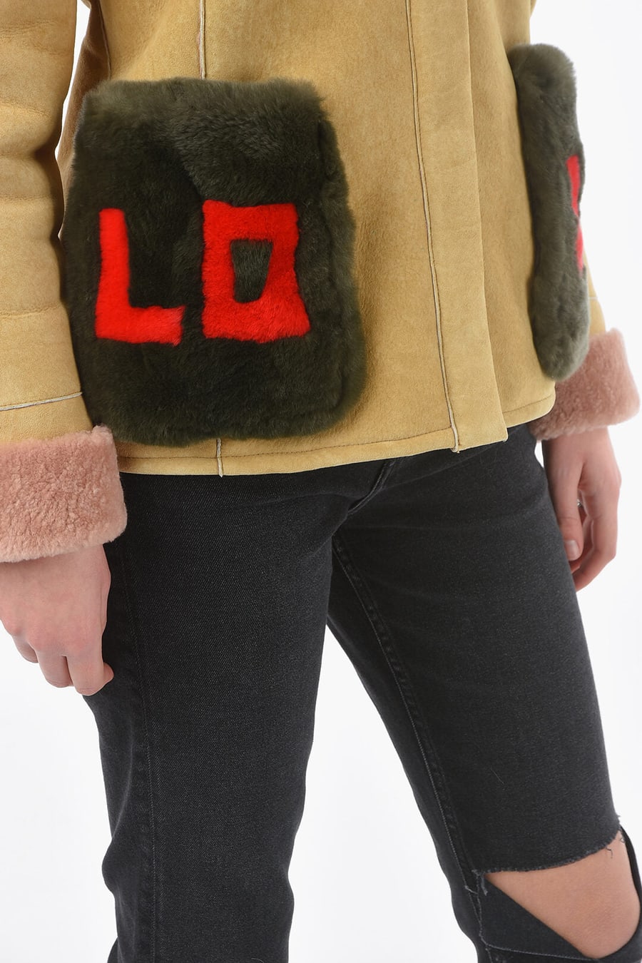 History Repeats 2500~Shearling Jacket with Fur Pockets, view 3