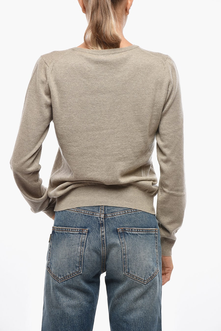 Malo 2500~Virgin Wool and Cashmere Crewneck Sweater, view 3
