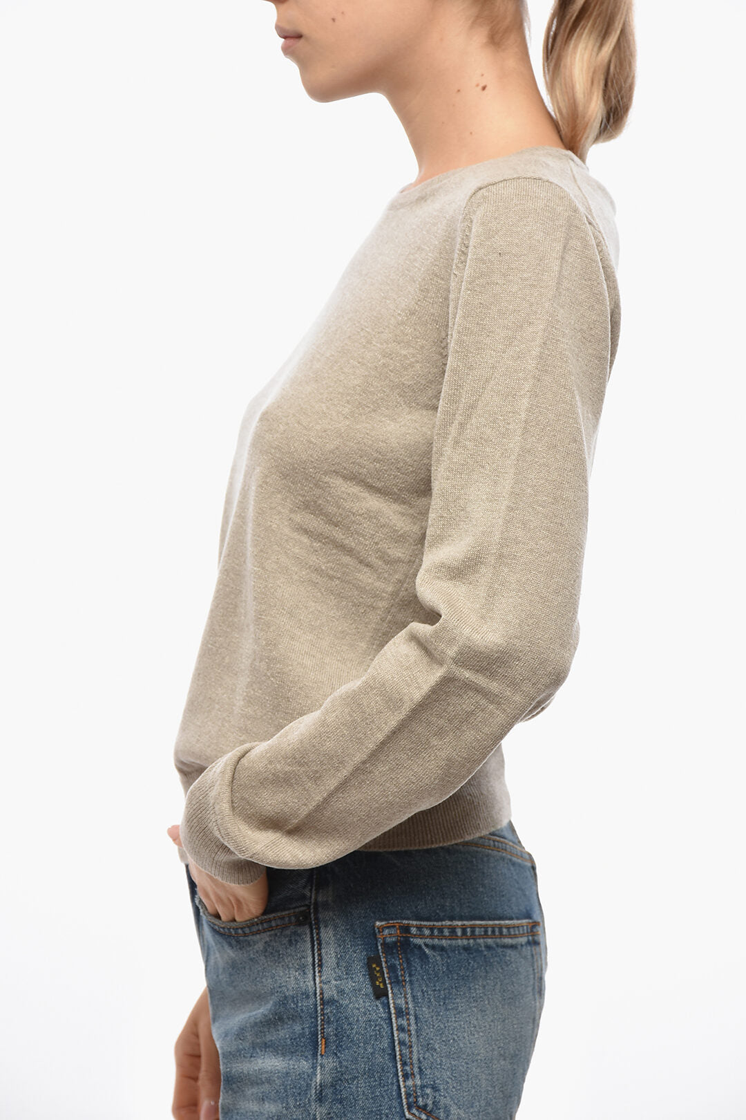 Malo 2500~Virgin Wool and Cashmere Crewneck Sweater, view 2
