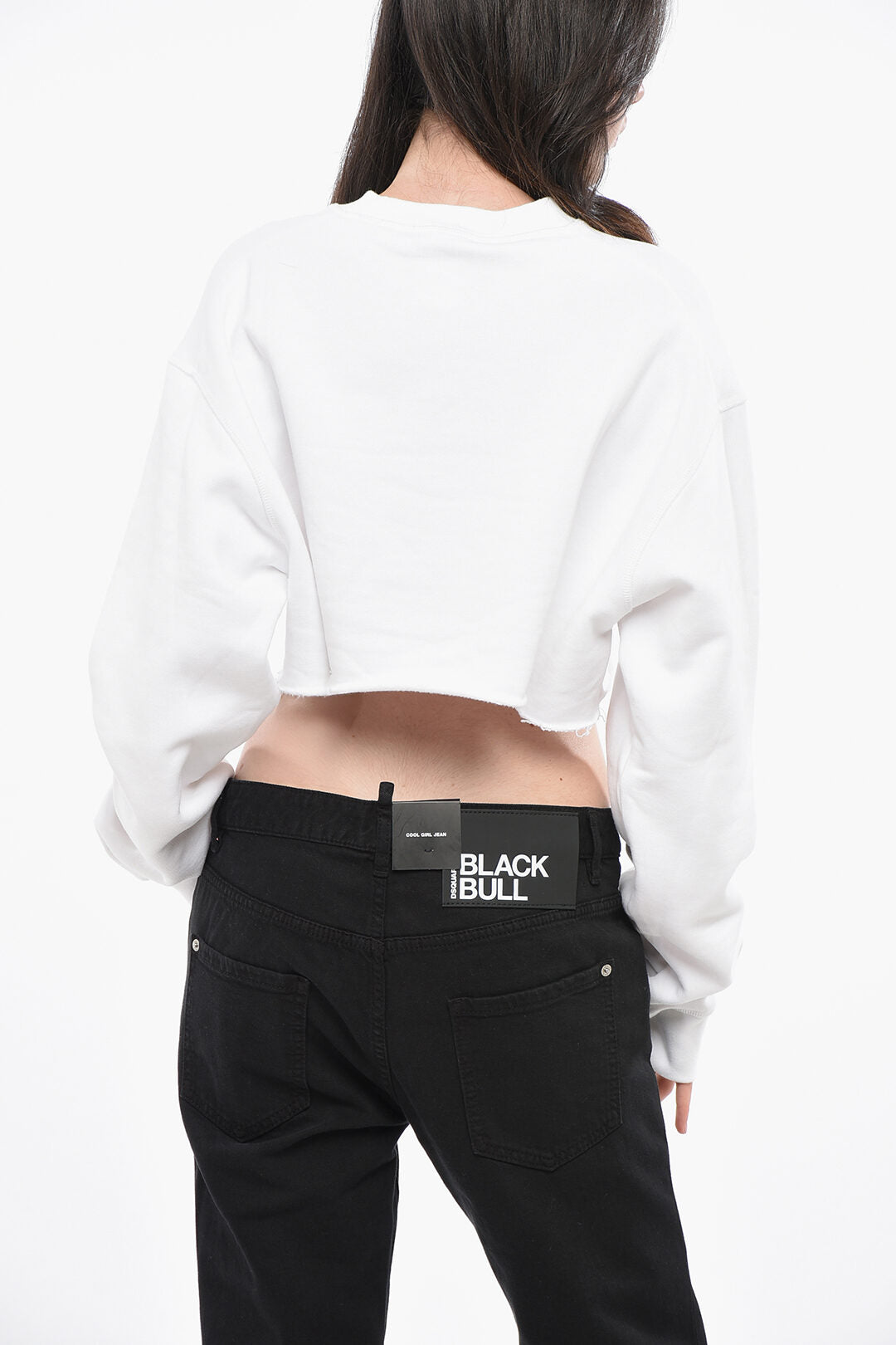 Dsquared2 2550~ICON Crew-Neck Sweatshirt COOL Cropped Two-Tone, view 2