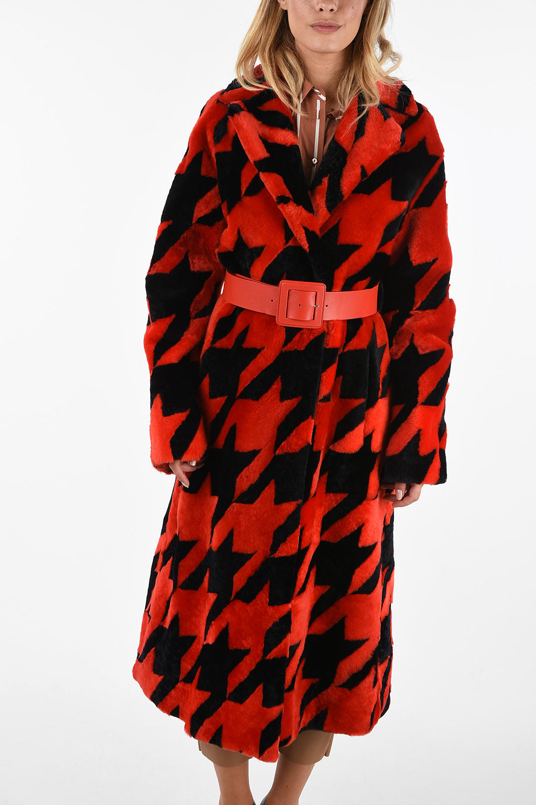 DROMe 2550~Shearling Coat with Belt