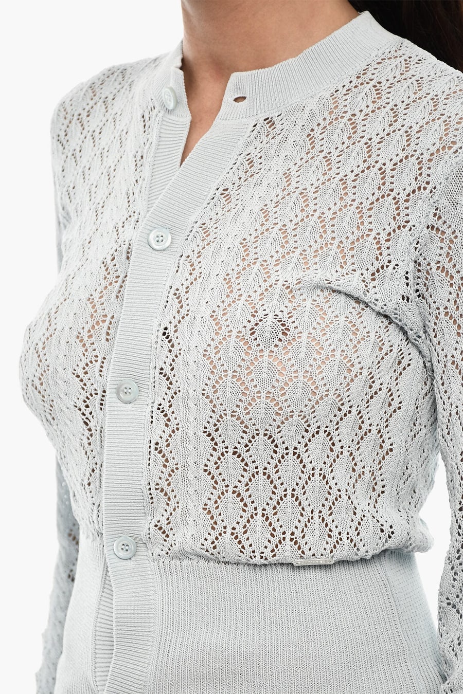 Dsquared2 2750~Openwork Cardigan with Logo Buttons, view 3