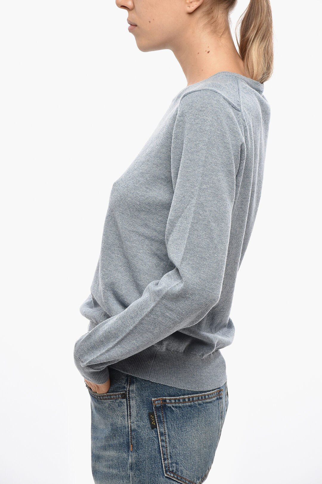 Malo 2750~Wool and Cashmere Crewneck Sweater, view 2