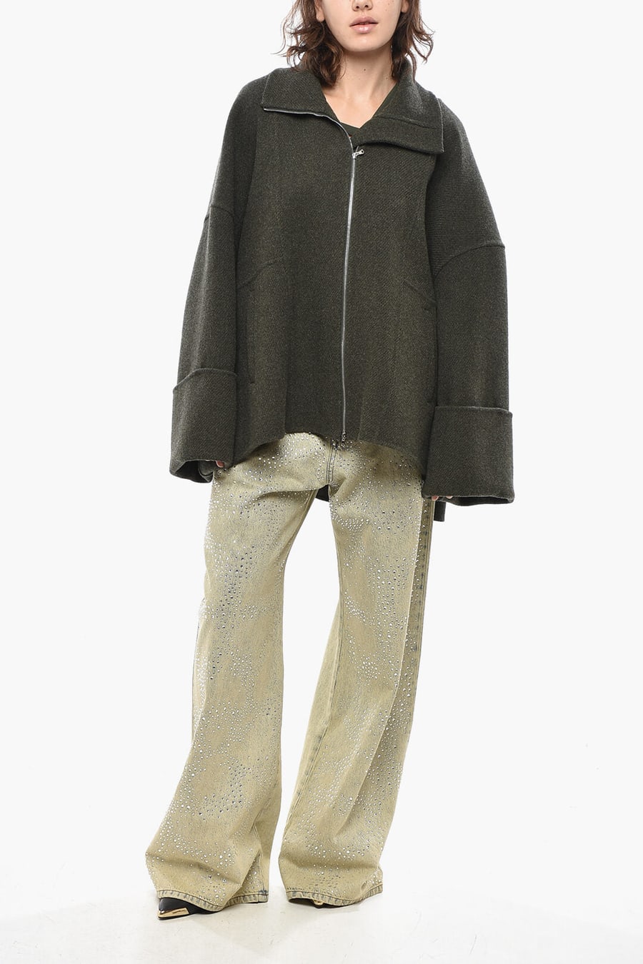 Quira 2800~Wool-Blend Coat with Front Zip, view 4