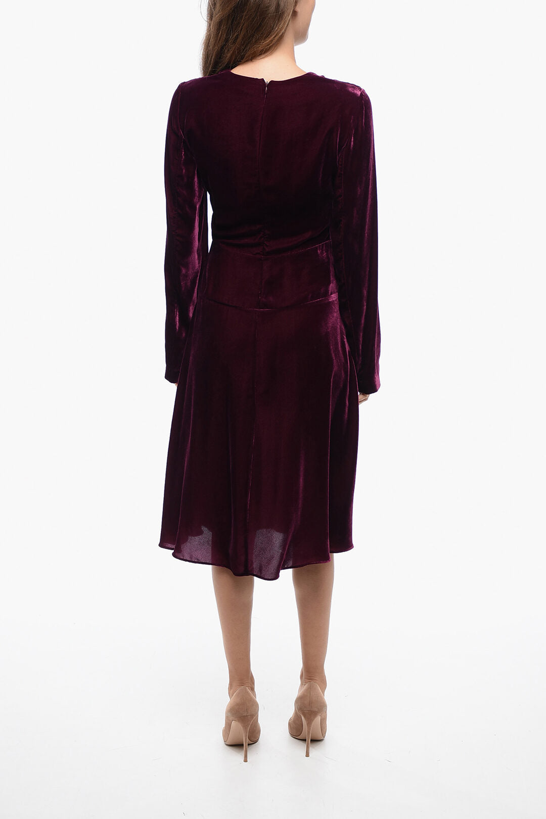 Stella McCartney 2900~Asymmetric Velvet Dress with V-Neck